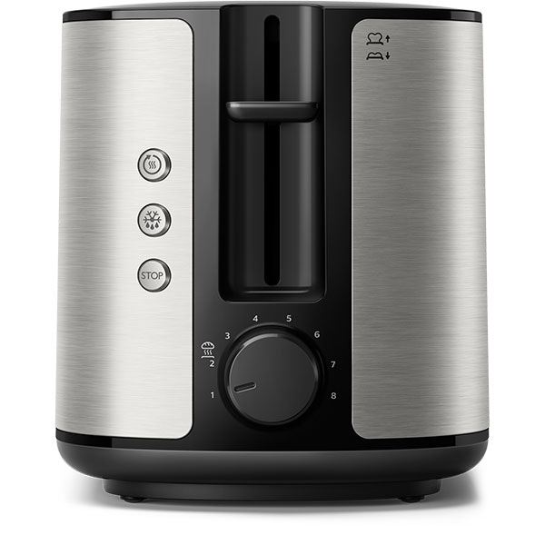 Prajitor de paine PHILIPS Viva Collection HD2650/90, 2 felii, 950W, argintiu-negru