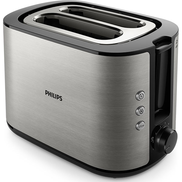 Prajitor de paine PHILIPS Viva Collection HD2650/90, 2 felii, 950W, argintiu-negru