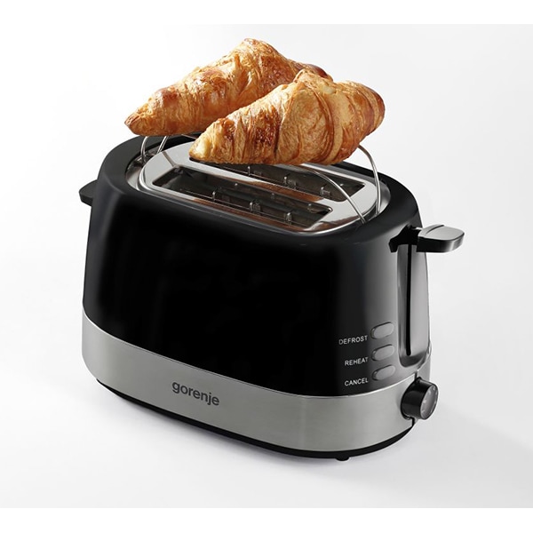 Prajitor de paine GORENJE T850BK, 2 felii, 850W, negru-argintiu