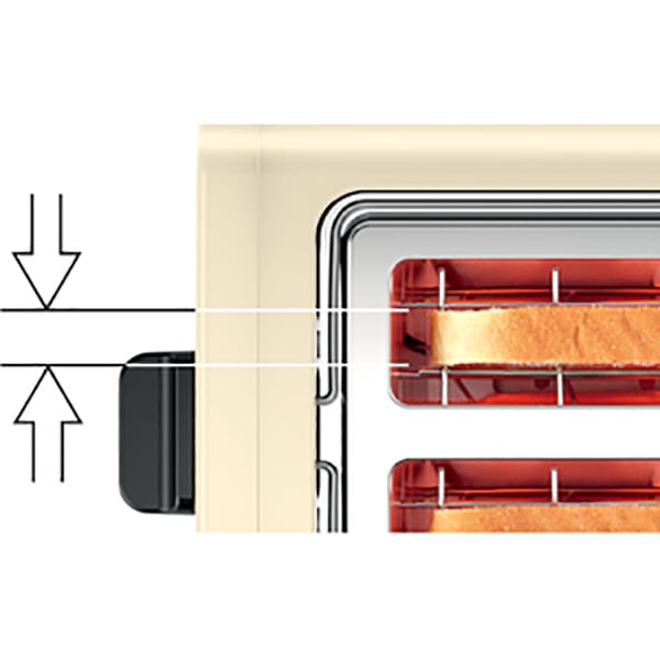 Prajitor de paine BOSCH DesignLine TAT4P427, 2 felii, 970W, bej-negru