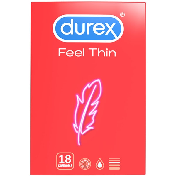 Prezervative DUREX Feel Thin, fara aroma, 18buc