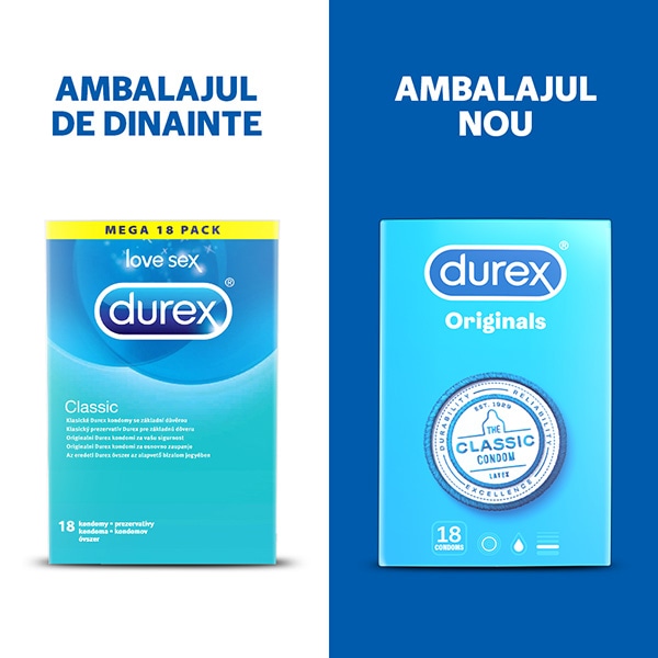 Prezervative DUREX Classic, 18buc
