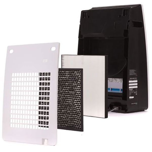 Purificator aer SHARP Plasmacluster KC-F32EU-W, 3 trepte viteza, HEPA, ionizare, umidificatoare, alb-negru 