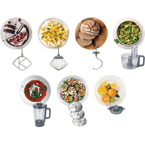 Robot de bucatarie KENWOOD Prospero+ KHC29.H0WH, vas 4.3l, blender 1.5l, 1000W, 6 trepte viteza, alb-argintiu