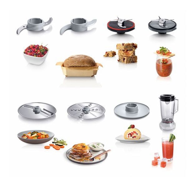 Robot de bucatarie BOSCH MultiTalent 3 MCM3501M, vas 2.3l, blender 1l, 800W, 2 trepte viteza, negru-argintiu