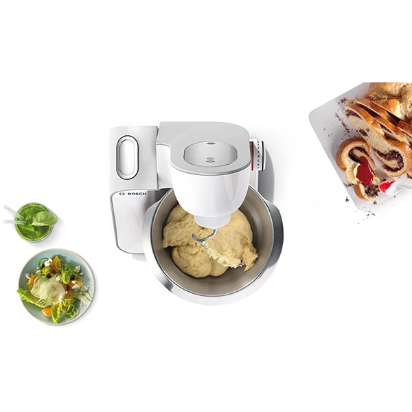 Robot de bucatarie BOSCH MUM58259, vas 3.9l, blender 1.25l, 1000W, 7 trepte viteza, alb-argintiu