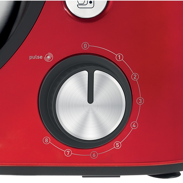 Robot de bucatarie TEFAL MasterChef Gourmet QB516G38, vas 4.6l, blender 1.5l, 1100W, 8 trepte viteza, rosu-argintiu 