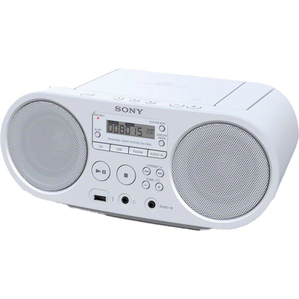 Radio CD portabil SONY ZS-PS50, FM, USB, alb