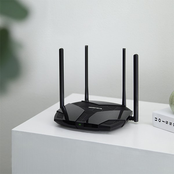 Router Wireless Gigabit MERCUSYS MR80X AX3000, WI-Fi 6, Dual-Band 574 + 2402 Mbps, negru