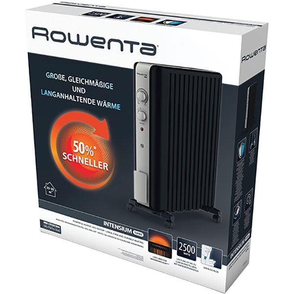 Calorifer electric ROWENTA Intesium Turbo BU2751F0, 12 elementi, 3 trepte putere, 2500W, negru-gri