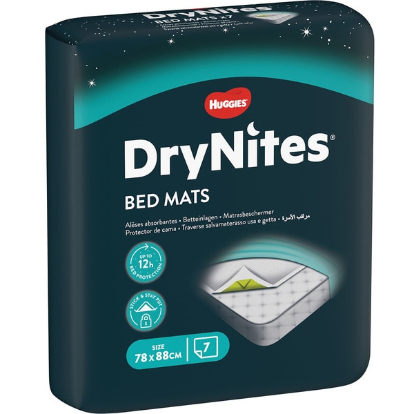 Cearceaf absorbant HUGGIES DryNites, 88x78 cm, 7 buc