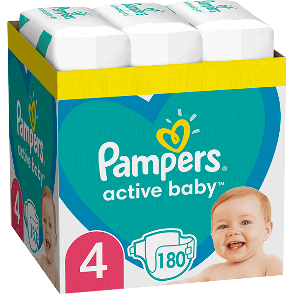 Affect present day ceiling Scutece PAMPERS Active Baby XXL Box nr 4, Unisex, 9-14 kg, 180 buc