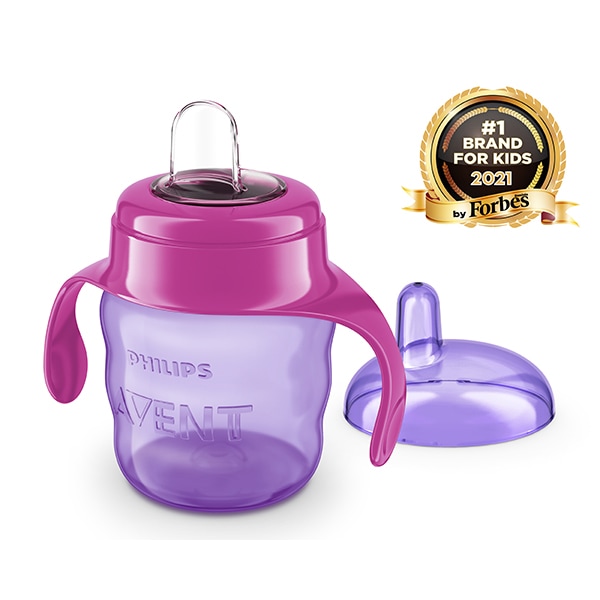 Cana cu tetina PHILIPS AVENT SCF551/03, 6 luni+, 200ml, mov-roz