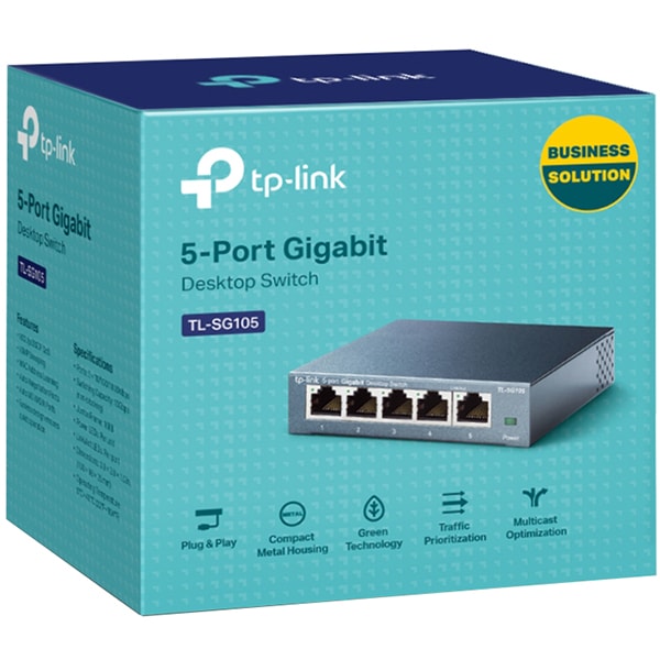 Switch TP-LINK TL-SG105, 5 porturi Gigabit, negru