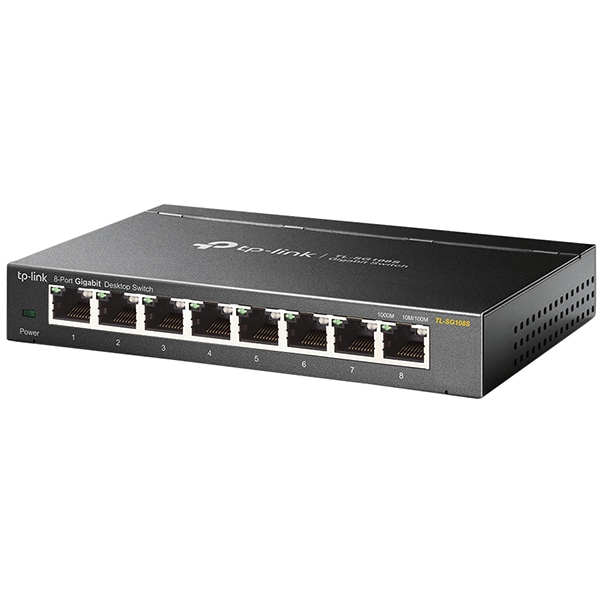 Switch TP-LINK TL-SG108S, 8 porturi Gigabit, negru