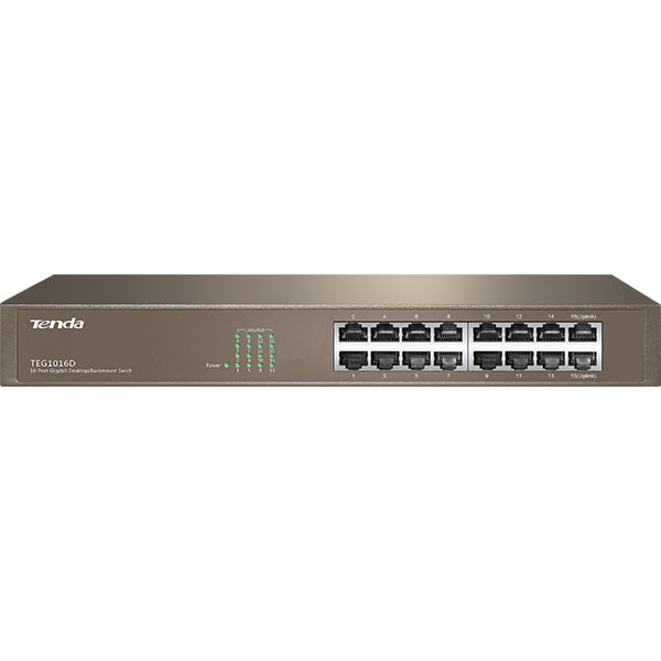 Switch TENDA TEG1016D, 16 porturi Gigabit, argintiu