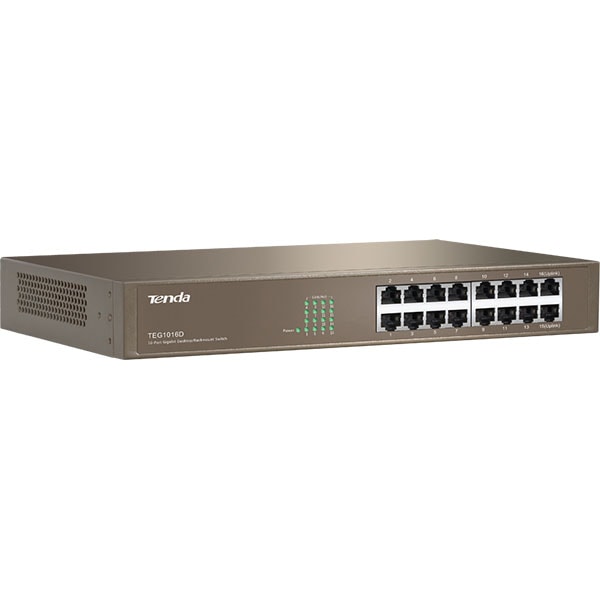 Switch TENDA TEG1016D, 16 porturi Gigabit, argintiu