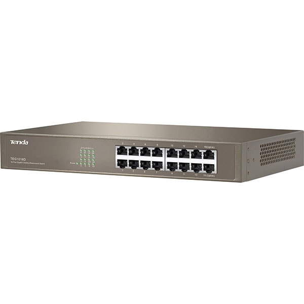 Switch TENDA TEG1016D, 16 porturi Gigabit, argintiu