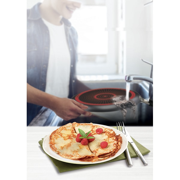 Tigaie clatite TEFAL Simply Clean B5671053, 25cm, aluminiu, Thermo Signal, negru