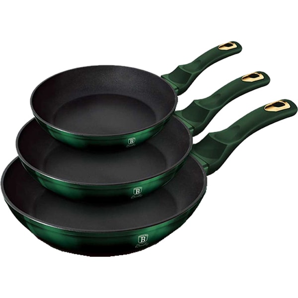 Set tigai BERLINGER HAUS Emerald BH/6168F, 3 piese, 20-24cm, aluminiu, verde