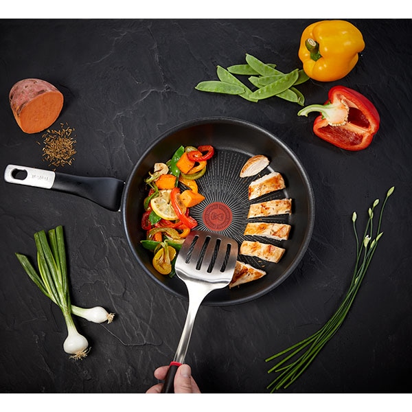 Tigaie TEFAL Unlimited G2550672, 28cm, aluminiu, invelis antiaderent, Thermo Signal, negru