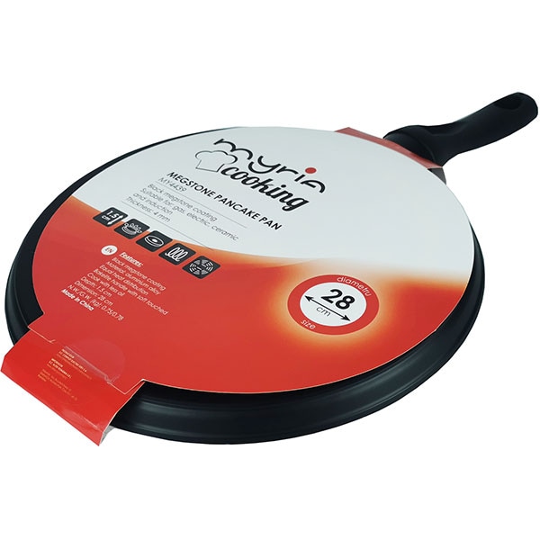 Tigaie clatite MYRIA MY4439, 28cm, aliaj aluminiu, negru