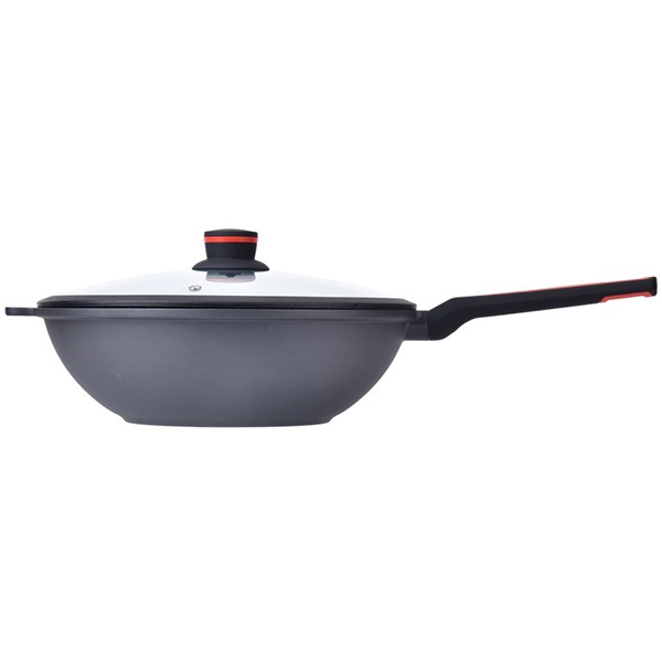 Tigaie Wok ZOKURA Z1070, 5l, 32cm, aluminiu, negru