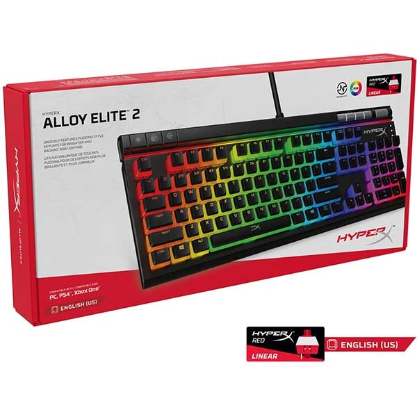 Tastatura Gaming mecanica HyperX Alloy Elite 2 HX Red, USB, Layout US, negru
