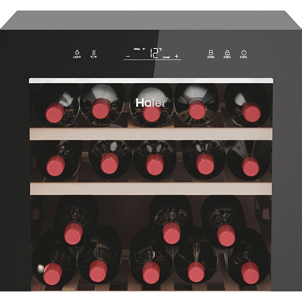 Racitor de vinuri HAIER HWS77GDAU1, 77 sticle, H 127 cm, Clasa G, Wi-Fi, negru