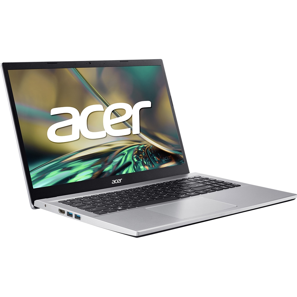 Laptop ACER Aspire 3 A315-59-32SX, Intel Core i3-1215U pana la 4.4GHz, 15.6" HD, 8GB, SSD 512GB, Intel UHD Graphics, Linux, argintiu