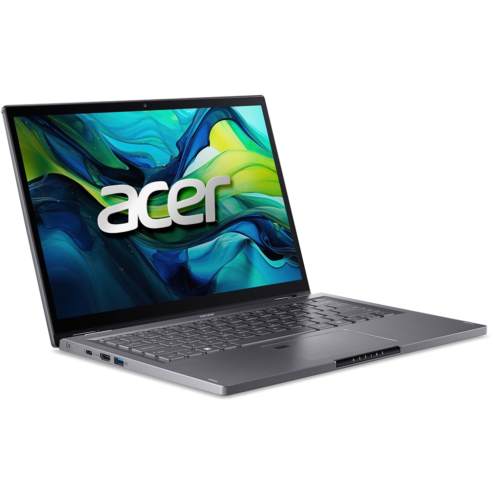 Laptop 2 in 1 ACER Aspire Spin 14 ASP14-51MTN-549F, Intel Core 5 120U pana la 5GHz, 14" WUXGA Touch, 16GB, SSD 512GB, Intel Graphics, Free DOS, Steel Gray