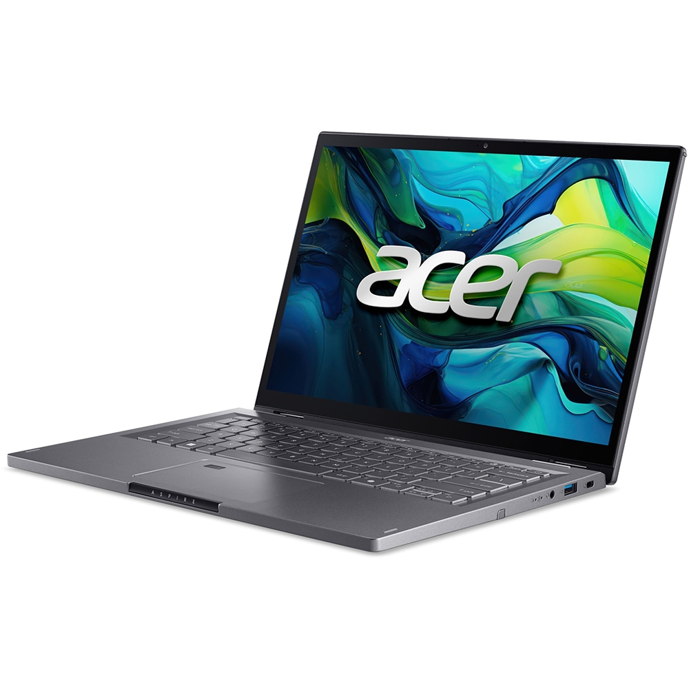 Laptop 2 in 1 ACER Aspire Spin 14 ASP14-51MTN-549F, Intel Core 5 120U pana la 5GHz, 14" WUXGA Touch, 16GB, SSD 512GB, Intel Graphics, Free DOS, Steel Gray