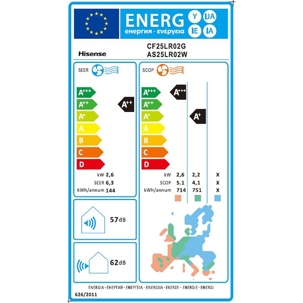 Aer conditionat HISENSE Hi-Smart, 9000 BTU, A++/A+, Functie incalzire, Wi-Fi, Kit instalare inclus, alb