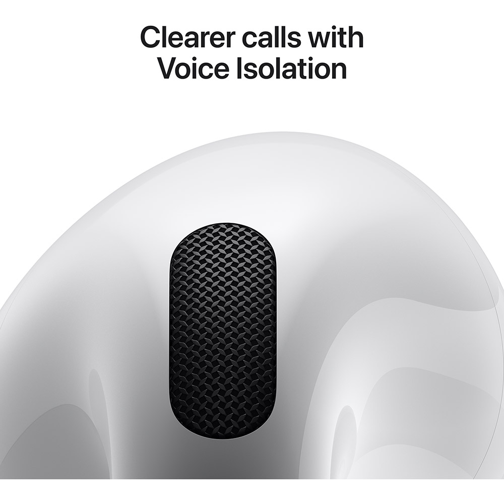 Casti APPLE AirPods 4, True Wireless, Bluetooth, In-Ear, Microfon, Carcasa Incarcare USB-C, alb