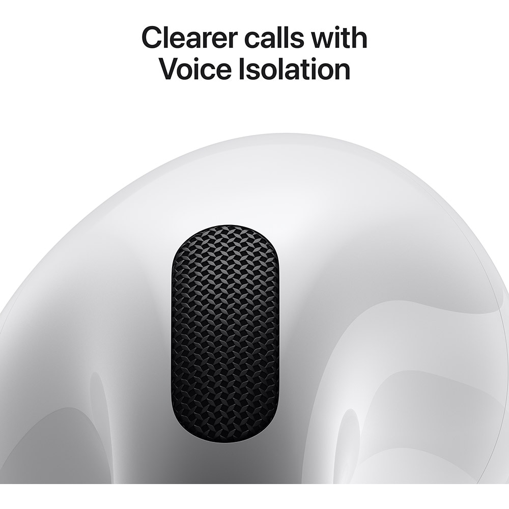 Casti APPLE AirPods 4, True Wireless, Bluetooth, In-Ear, Microfon, Noise Cancelling, Carcasa Incarcare USB-C, alb