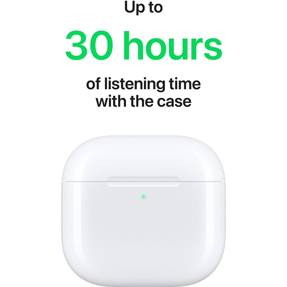 Casti APPLE AirPods 4, True Wireless, Bluetooth, In-Ear, Microfon, Noise Cancelling, Carcasa Incarcare USB-C, alb