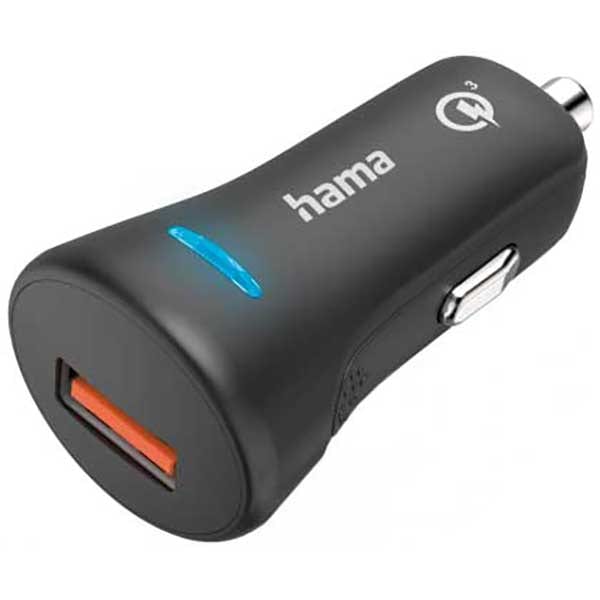 Incarcator auto HAMA 201615, 1x USB-A, Quick Charge 3.0 19.5W, cablu USB-C, negru