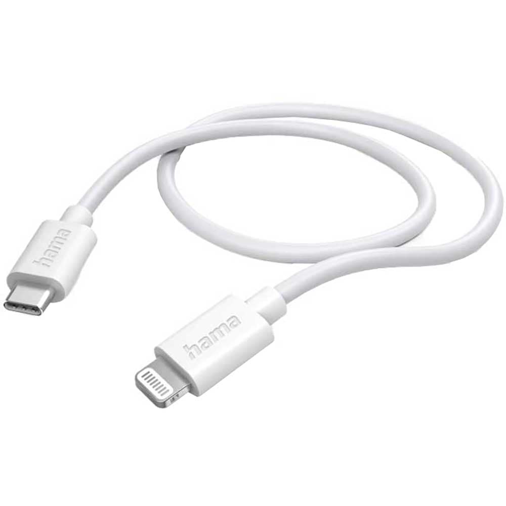 Incarcator retea HAMA 201620, 20W, 1xUSB-C, Power Delivery (PD), cablu Lightning, alb