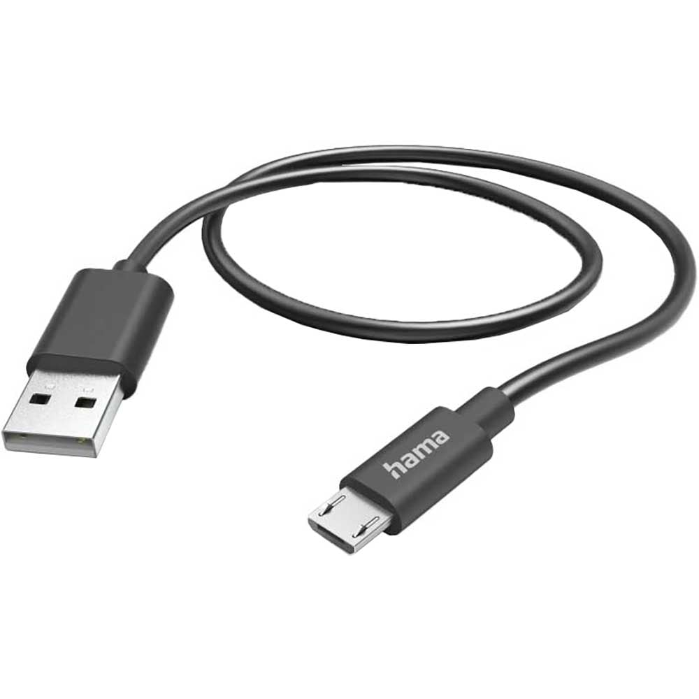 Incarcator retea HAMA 201622, 1xUSB-A, 12W, cablu microUSB, negru