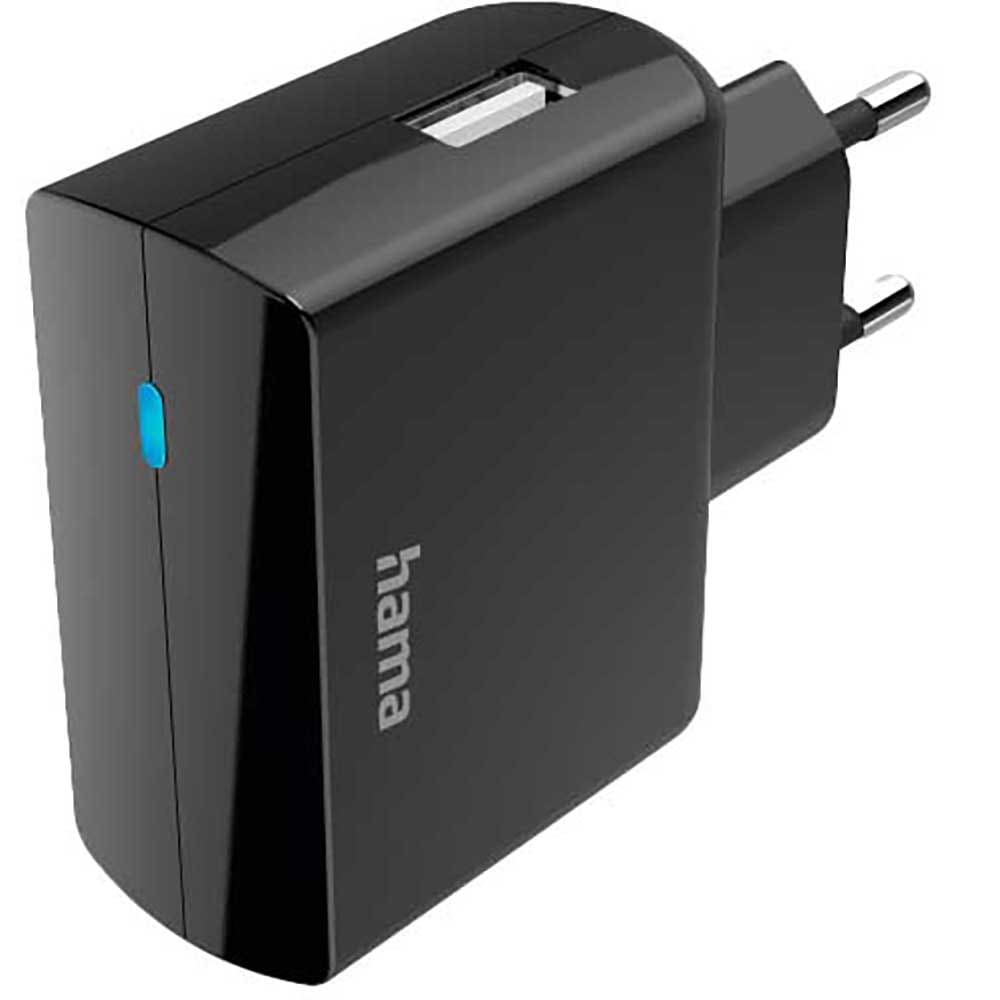 Incarcator retea HAMA 201622, 1xUSB-A, 12W, cablu microUSB, negru