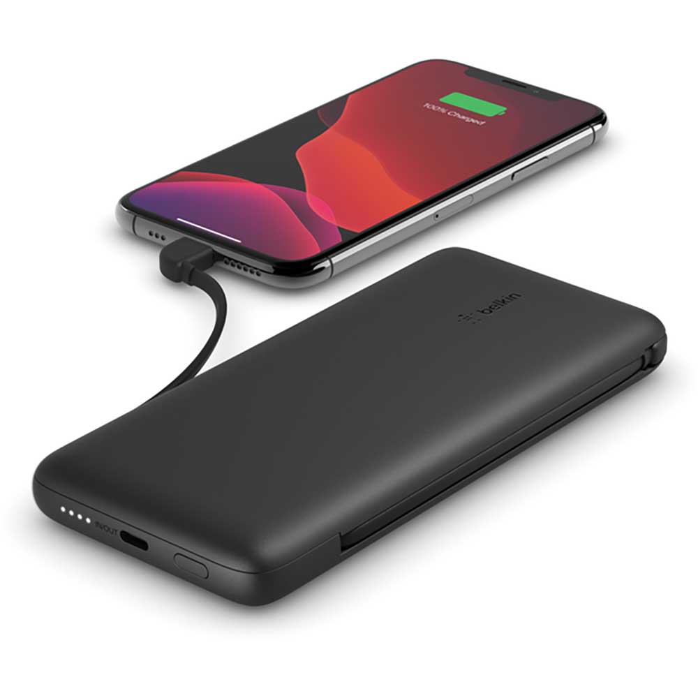 Baterie externa BELKIN BPB006btBLK, 10000mAh, 2x USB-C 18W, 1x Lightning 18W, negru