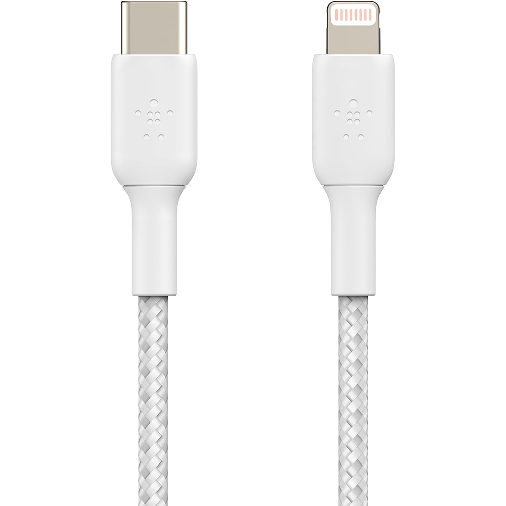 Cablu de date BELKIN Boost Charge CAA004bt2MWH, USB-C - Lightning, 2m, alb