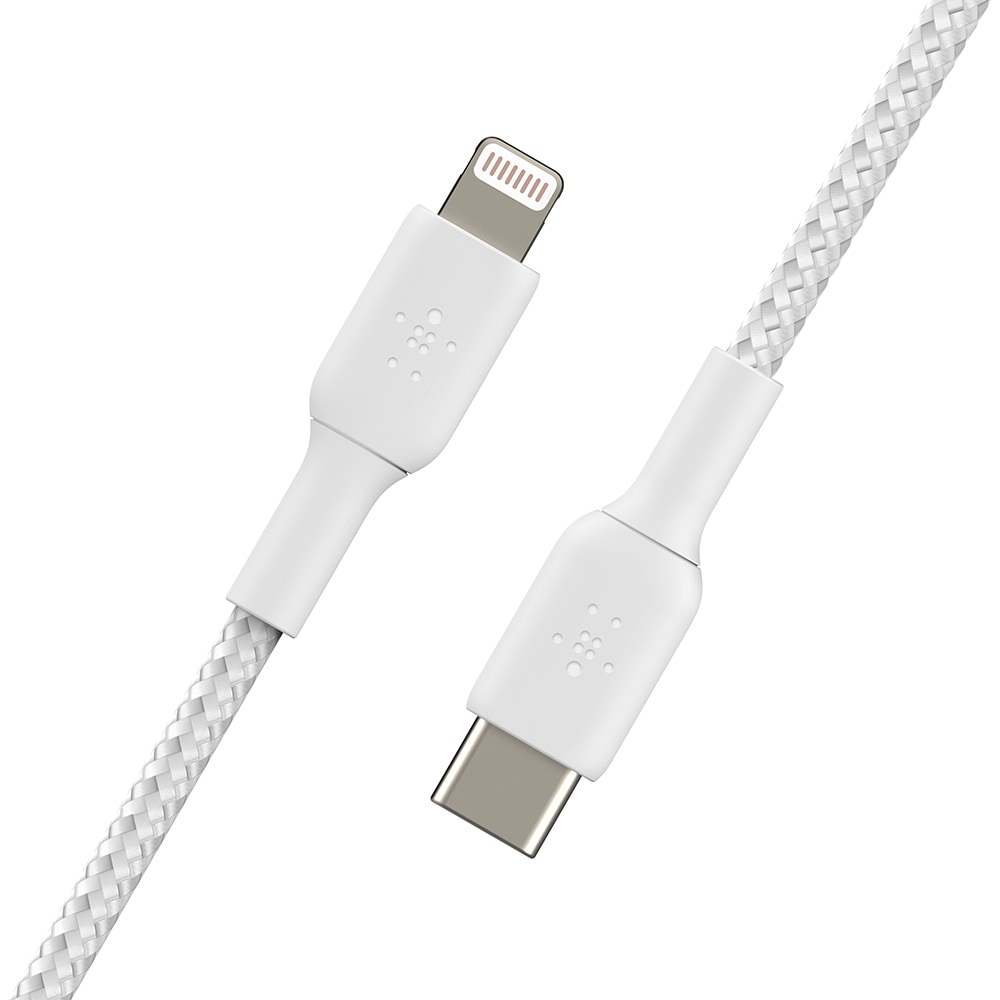 Cablu de date BELKIN Boost Charge CAA004bt2MWH, USB-C - Lightning, 2m, alb
