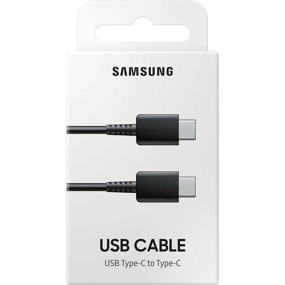 Cablu date SAMSUNG EP-DA705BBEGWW, USB-C - USB-C, 1m, negru