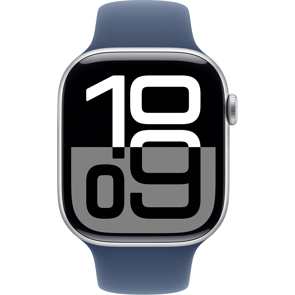 APPLE Watch 10, GPS, 42mm Silver Aluminium Case, Denim Sport Band - M/L APPLE Watch 10, GPS, 42mm Silver Aluminium Case, Denim Sport Band - M/L