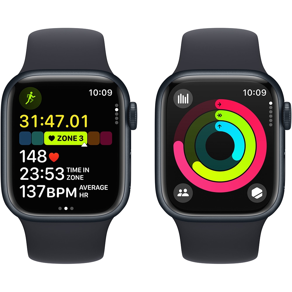 APPLE Watch Series 9, GPS, 41mm Midnight Aluminium Case, Midnight Sport Band - S/M APPLE Watch Series 9, GPS, 41mm Midnight Aluminium Case, Midnight Sport Band - S/M