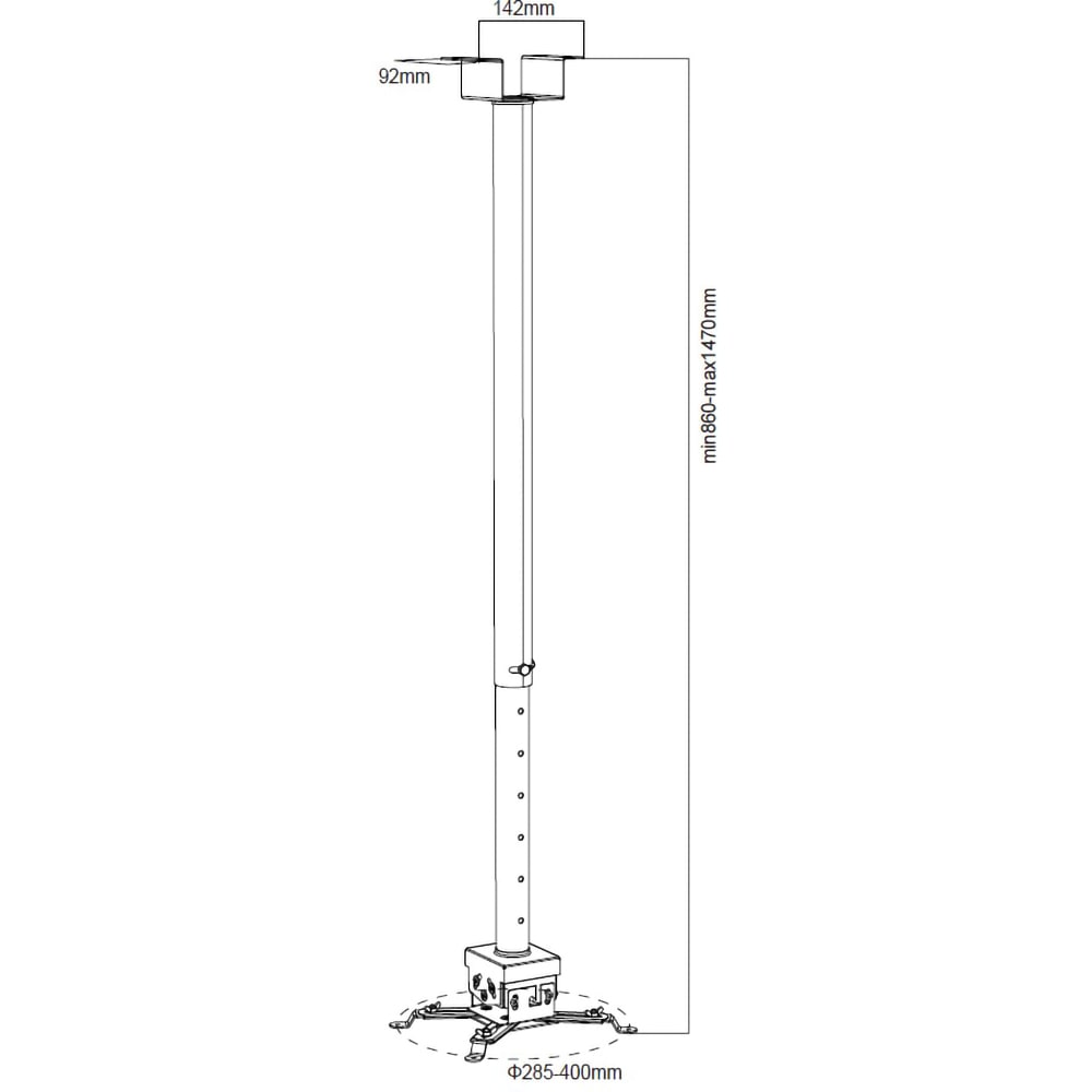 Suport tavan pentru videoproiector BLACKMOUNT BM-GATV3