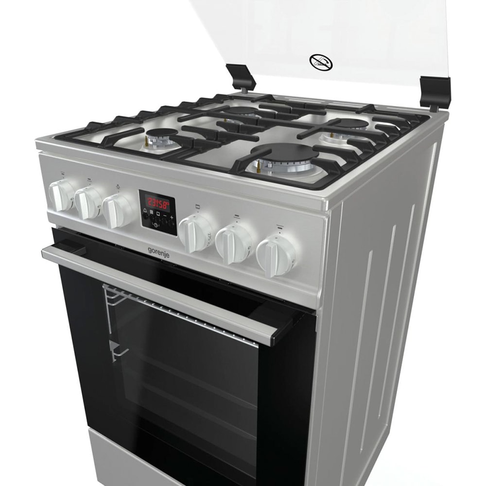 Aragaz GORENJE GI5321XF, 4 arzatoare, gaz, L 50 cm, Grill, inox
