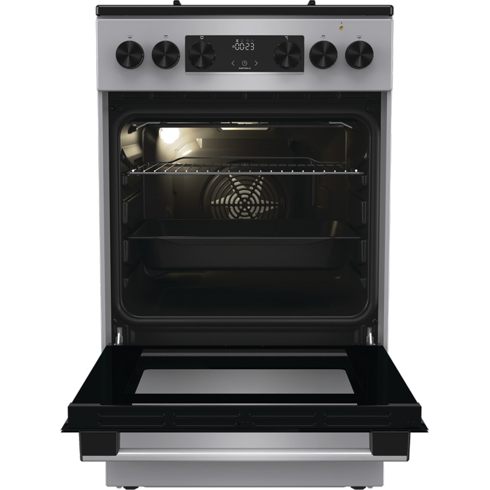Aragaz GORENJE GK5C60SJ, 4 arzatoare, Gaz + Electric, L 50 cm, gri