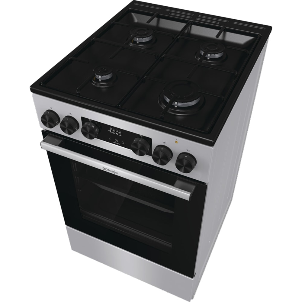 Aragaz GORENJE GK5C60SJ, 4 arzatoare, Gaz + Electric, L 50 cm, gri